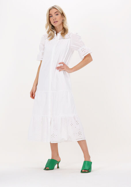 Witte LEVETE ROOM Midi jurk RIKO 1 DRESS - large