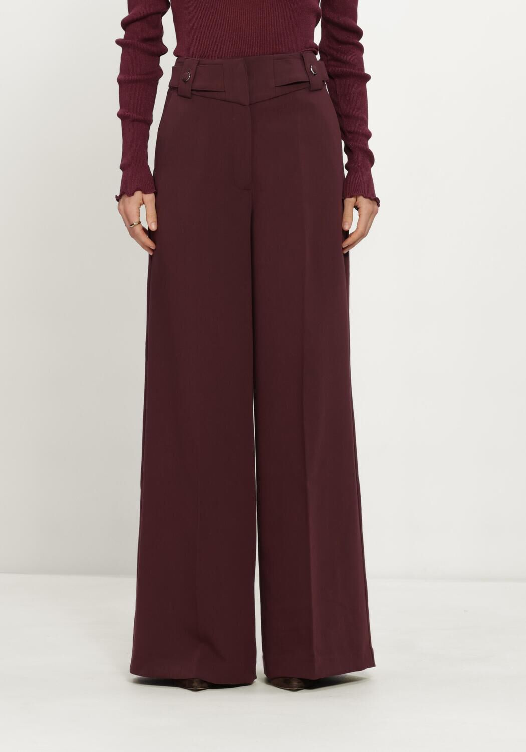 AAIKO Pantalon NORE BUTTONS RPES 345 Bordeaux - large