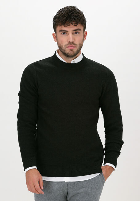 Grijze SELECTED MEN Trui SLHEKLON LS KNIT CREW W CAMP - large