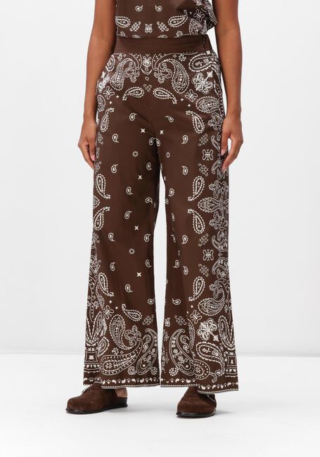 SUNCOO Pantalon large JESSY en marron - large