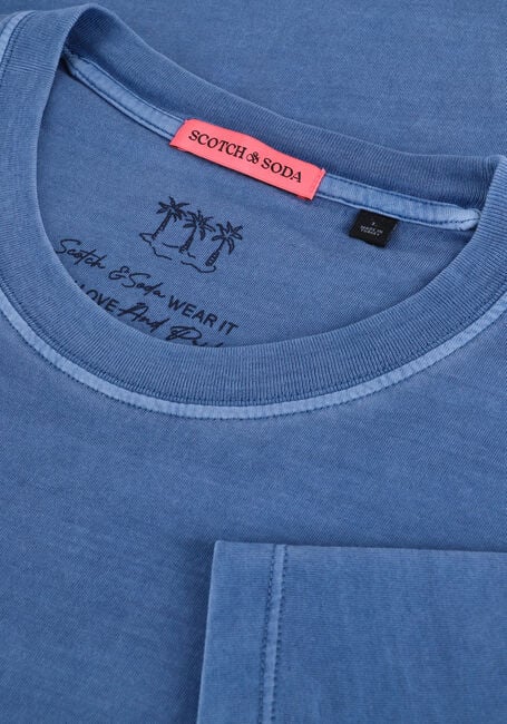 SCOTCH & SODA T-shirt GARMENT-DYED CREWNECK TEE WITH EMBROIDERY LOGO Bleu clair - large