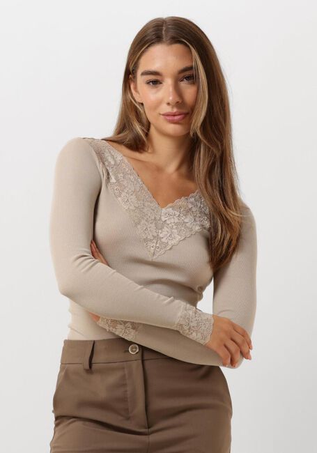 ROSEMUNDE Haut BERNADINE ORGANIC T-SHIRT LACE en beige - large