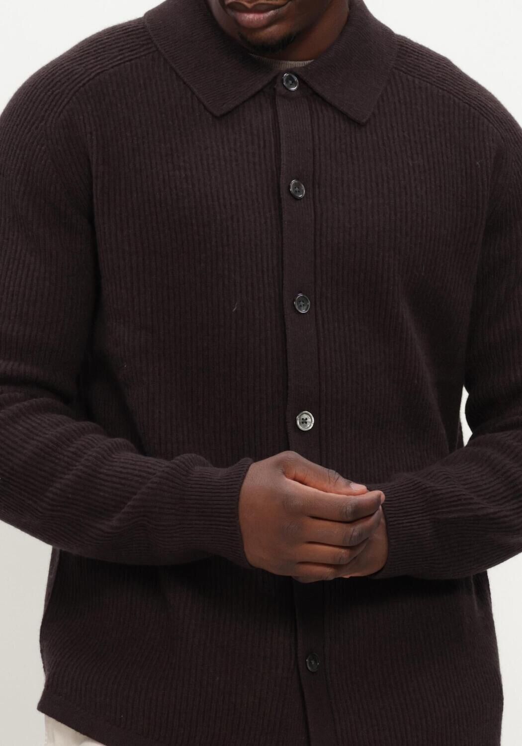PROFUOMO Chemise d&eacute;contract&eacute; OVERSHIRT FULL BUTTON en marron - large
