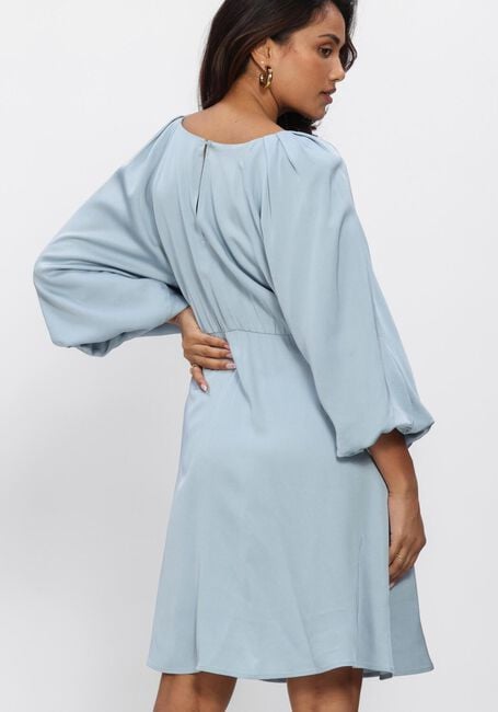 Lichtblauwe SELECTED WOMEN Mini jurk SLFLAURINA 3/4 SHORT OPEN BACK DRESS - large
