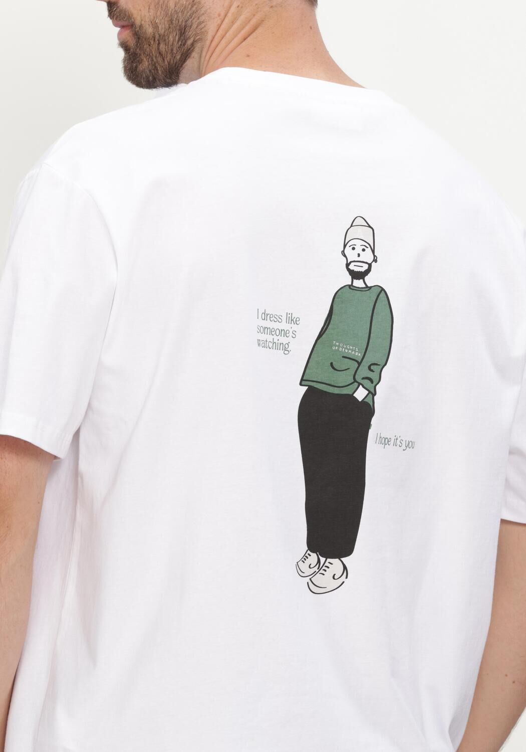 Witte ANERKJENDT T-shirt AKVILLADS HAVE A NICE DAY TEE - large