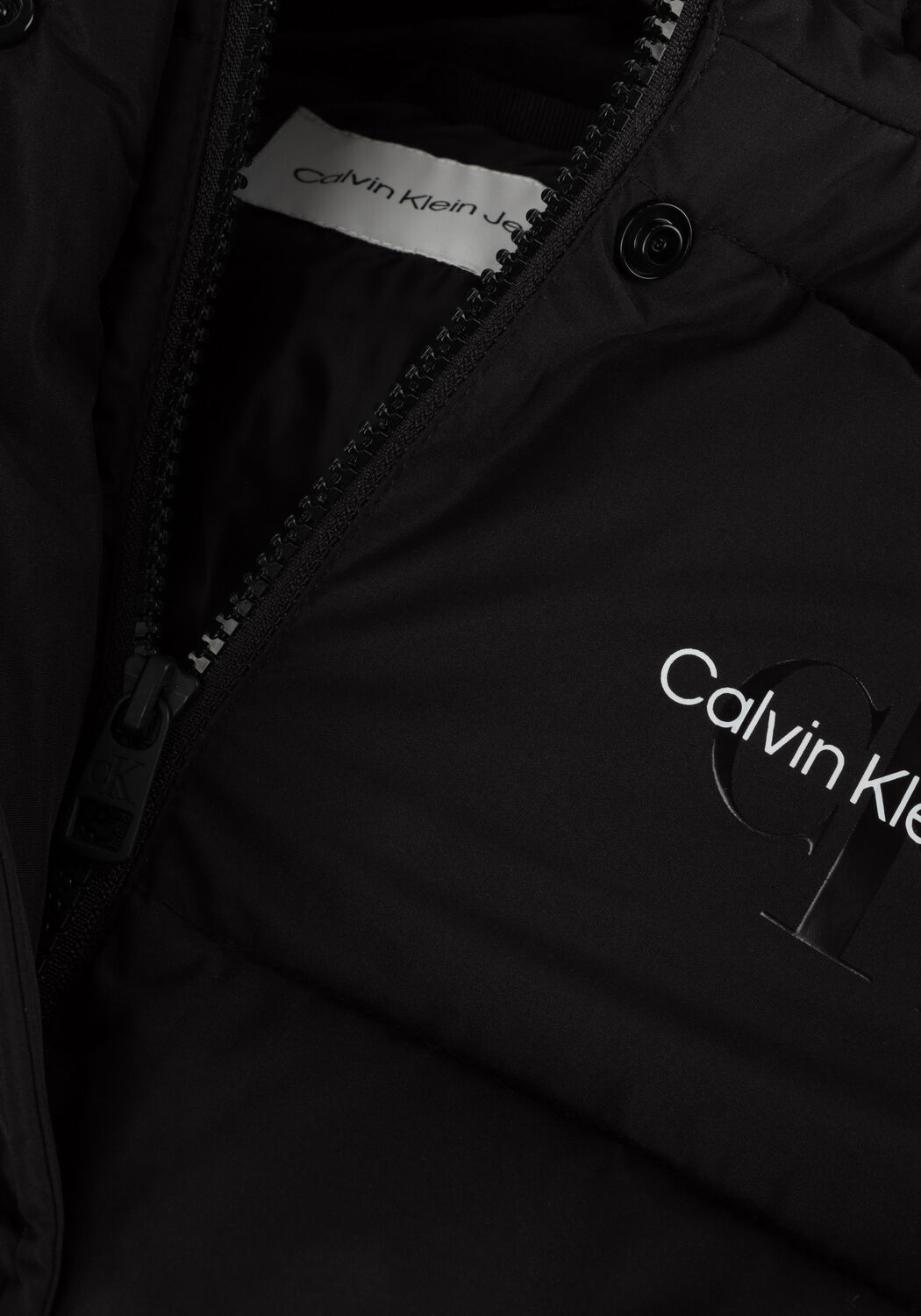 CALVIN KLEIN Veste matelass&eacute; MONOLOGO NON DOWN LONG PUFFER en noir - large