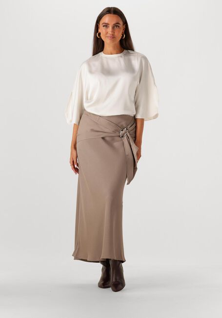 NEO NOIR Jupe midi KIT DULL SATEEN SKIRT en taupe - large