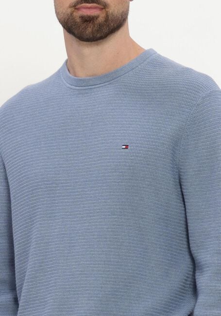 TOMMY HILFIGER Pull PIMA CTN CASH STRUCTURE CREWNECK en bleu - large