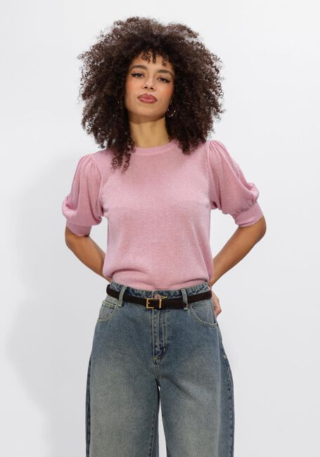 Roze MINUS Trui MSLIVA PUFF SLEEVE METALLIC KNIT PULLOVER - large