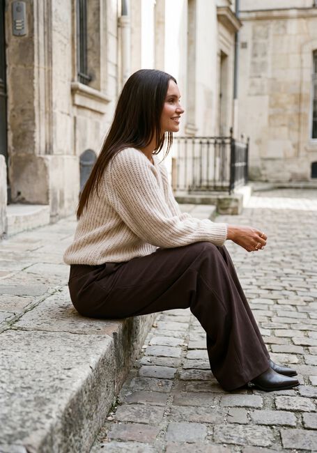 Beige BY-BAR Trui LUNE PULLOVER - large