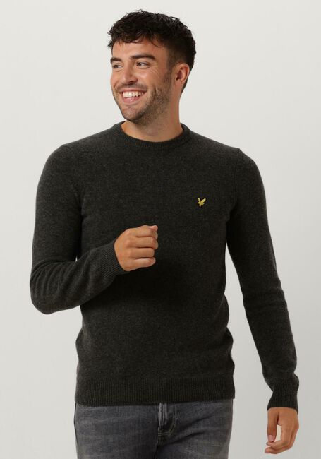 Donkergrijze LYLE & SCOTT Trui CREW NECK LAMBSWOOL BLEND JUMPER - large