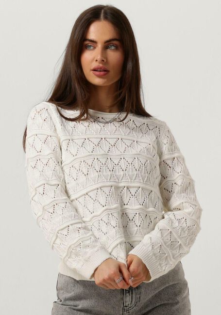 OBJECT Pull OBJLIVA L/S O-NECK KNIT PULLOVER en blanc - large