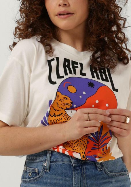 COLOURFUL REBEL T-shirt PANTHER MOON LOOSEFIT TEE Blanc - large