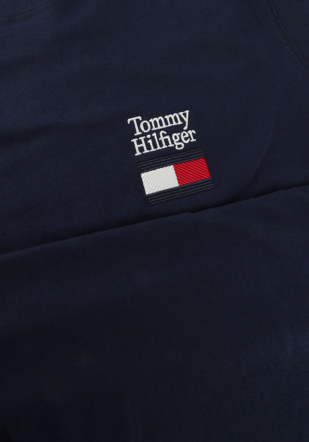 Donkerblauwe TOMMY HILFIGER T-shirt BRAND LOVE TEXT STACK TEE - large