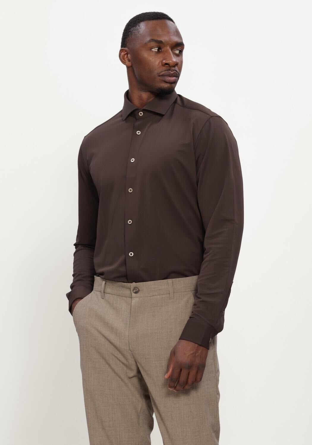BLUE INDUSTRY Chemise classique SHIRT en marron - large