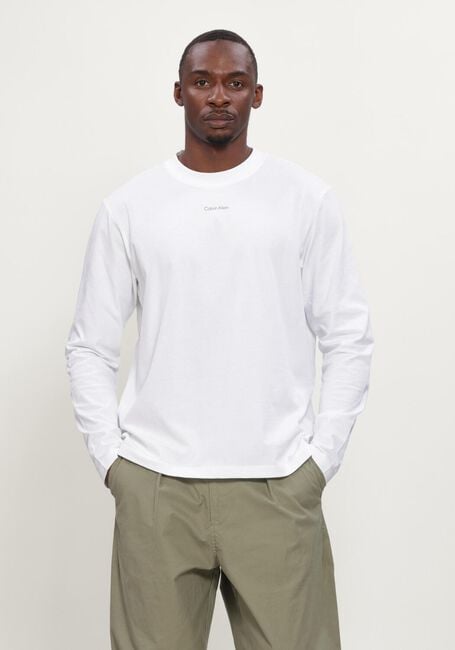 CALVIN KLEIN T-shirt LS EASY 20S RETRO CALVIN BACK GR en blanc - large