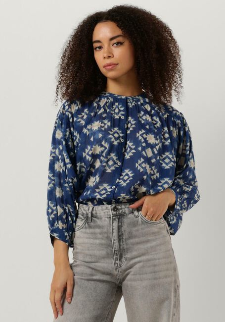 BY-BAR LUCY MADRAS BLOUSE Blouses en bleu - large