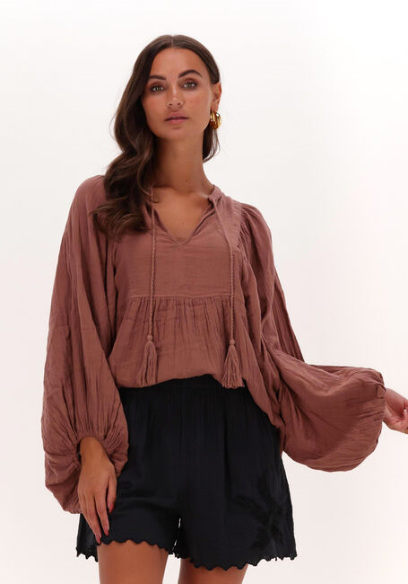 Bruine SISSEL EDELBO  DICTE ORGANIC COTTON TOP - large