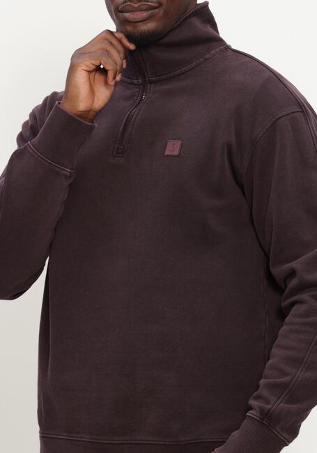 BUTCHER OF BLUE Pull ARMY SWEAT HALF ZIP Bordeaux - large