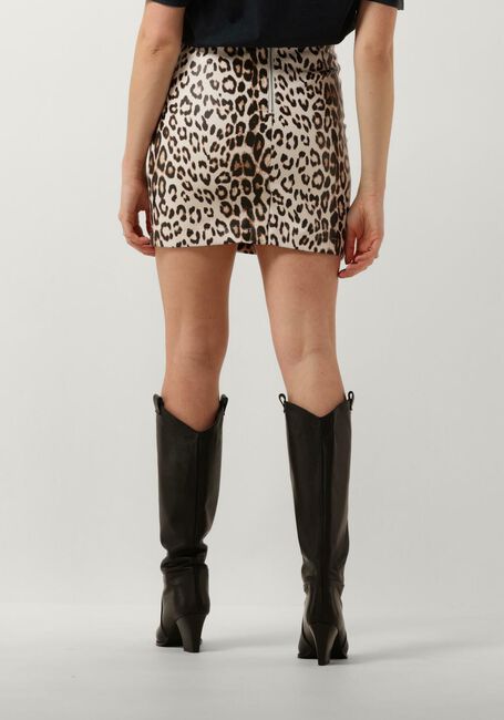 ALIX THE LABEL Mini-jupe LADIES WOVEN LEOPARD FAUX LEATHER SKIRT en marron - large