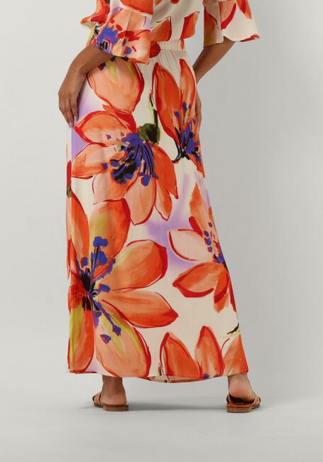 Oranje JANSEN AMSTERDAM Midirok WBF658 WOVEN PRINT LONG SKIRT - large