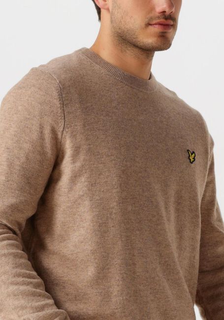 LYLE & SCOTT Pull LAMBSWOOL BLEND CREW NECK JUMPER en taupe - large