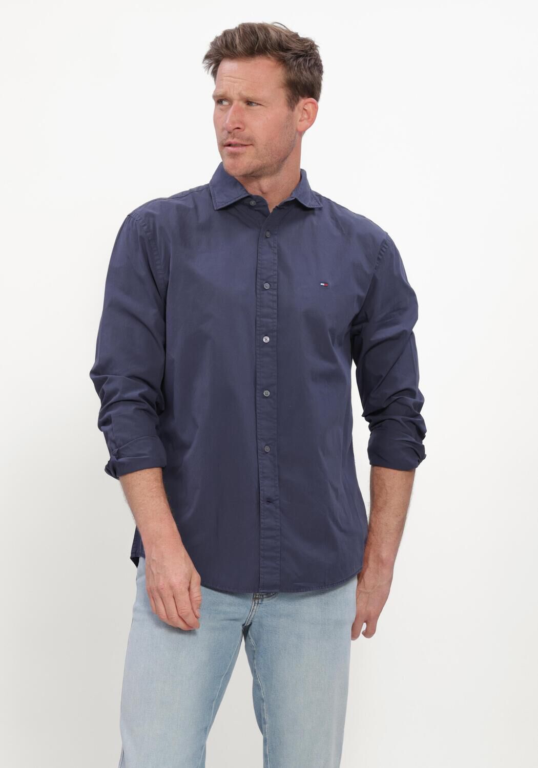 TOMMY HILFIGER Chemise d&eacute;contract&eacute; GMD POPLIN SEMI SPREAD RF SHT Bleu fonc&eacute; - large
