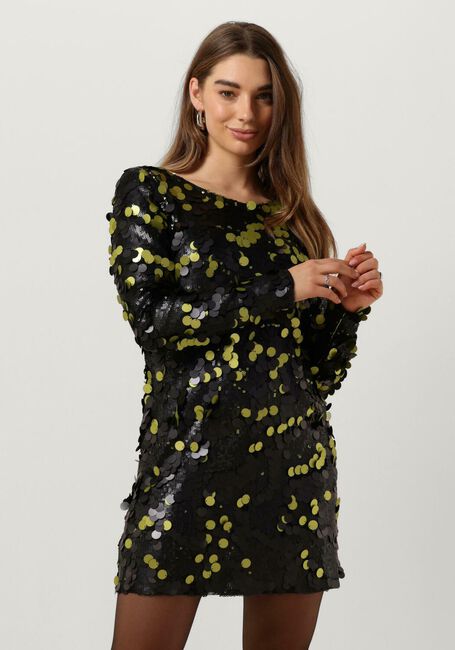COLOURFUL REBEL Mini robe TINI SEQUINS STRAIGHT DRESS en noir - large