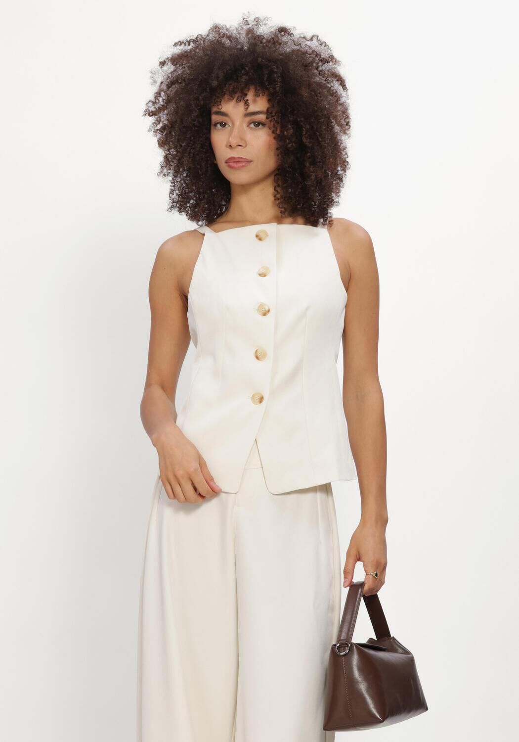 NEO NOIR Gilet KYLIE STRUCTURE WAISTCOAT &Eacute;cru - large
