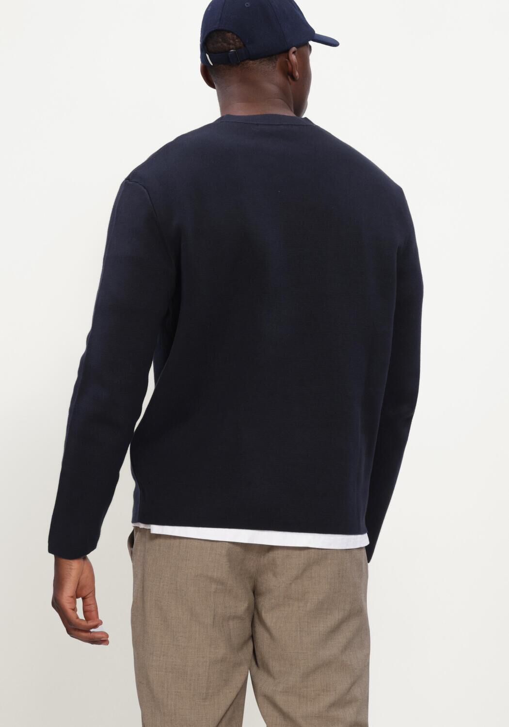 SELECTED MEN Chandail SLMMIKE LIGHT LS KNIT CREW NECK Bleu fonc&eacute; - large