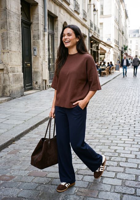 MINUS Haut MSLUPI KNIT T-SHIRT en marron - large