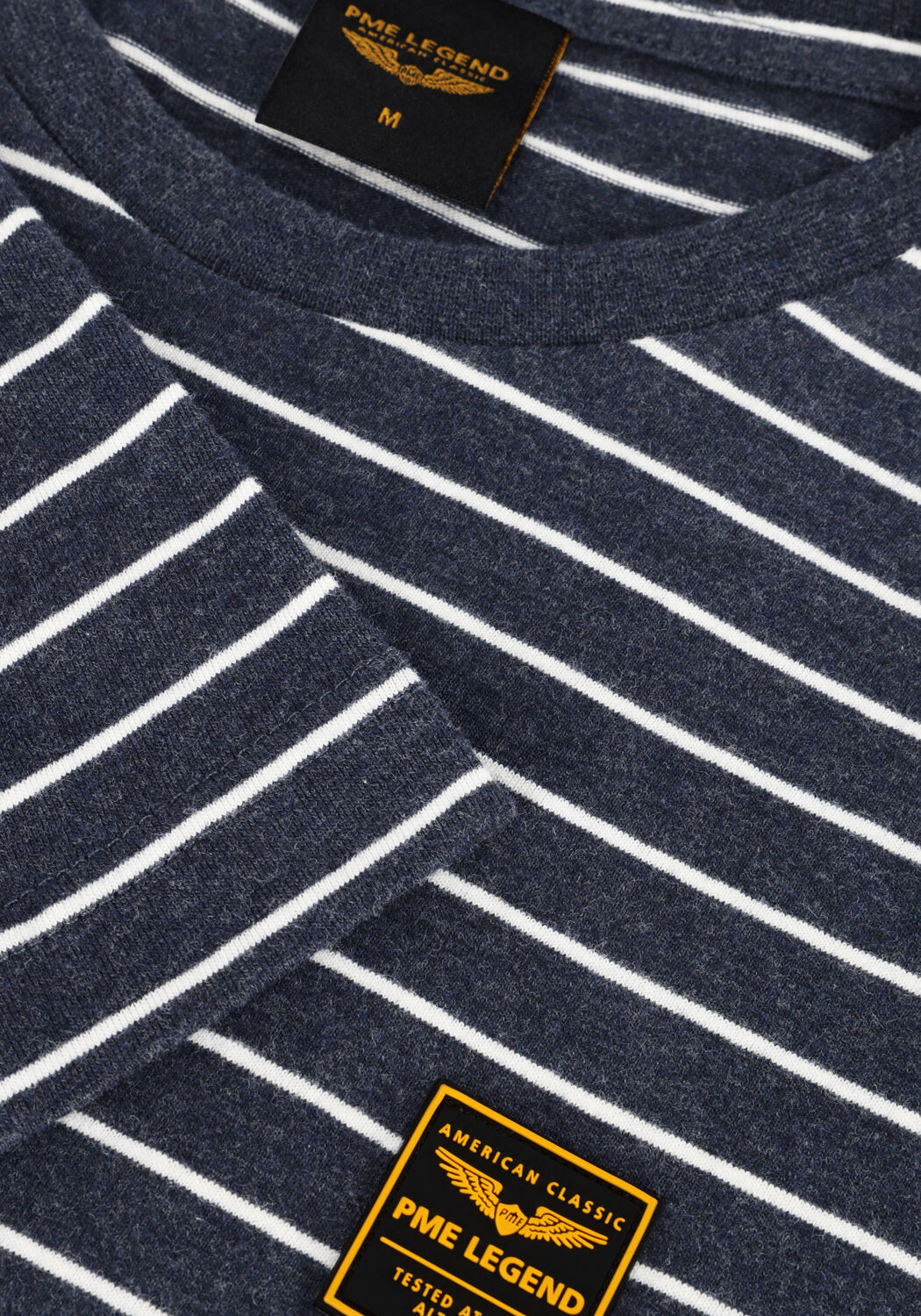 PME LEGEND T-shirt SHORT SLEEVE R-NECK YD MELANGE STRIPED JERSEY en bleu - large