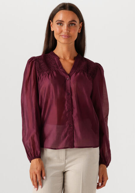 CO'COUTURE TAFFY SMOCK V-SHIRT Blouses Bordeaux - large
