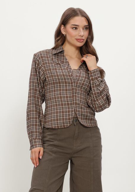 Bruine REFINED DEPARTMENT  LADIES WOVEN BLOUSE SMALL CHECK SYD - large