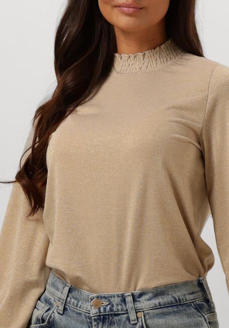 SUMMUM Haut SMOCKED TOP FINE LUREX JERSEY en beige - large