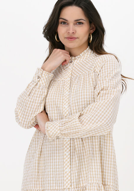Y.A.S. Mini robe YASFAWN LS SHIRT DRESS en beige - large