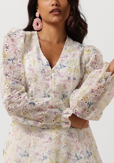 Creme NEO NOIR Mini jurk CABANA EMBROIDERY DRESS - large