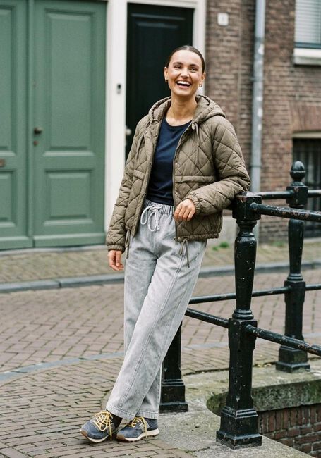 WITHBLACK Veste matelass&eacute; WBLASTRID QUILTED JACKET Kaki - large