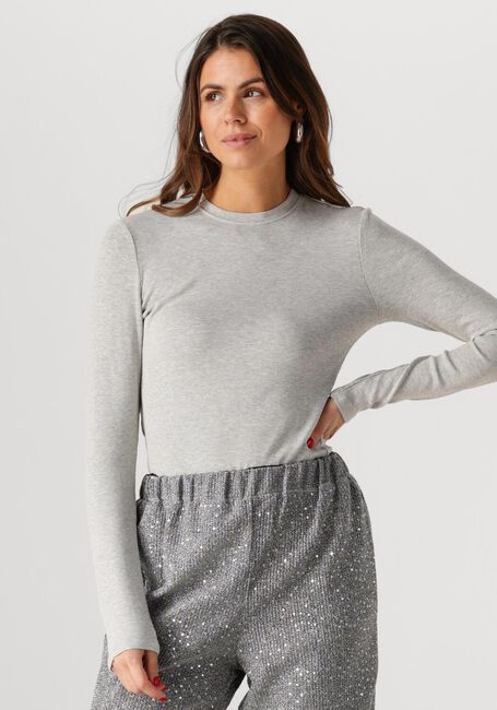 ALIX THE LABEL Haut LADIES KNITTED RIB TOP en gris - large