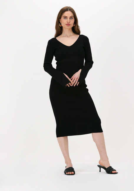 NOTES DU NORD Robe midi CHRISTINE KNITTED DRESS en noir - large