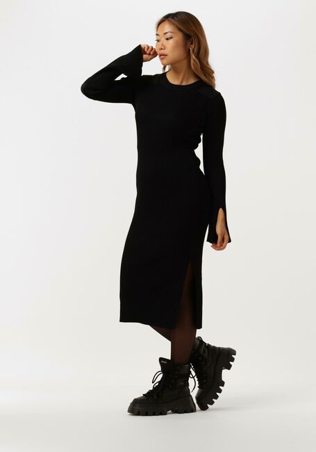 NOTES DU NORD Robe midi ELENA KNITTED DRESS en noir - large