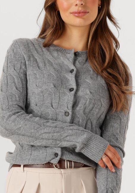Grijze TOMMY HILFIGER Trui SOFT WOOL CABLE C-NK LS CARDIGAN - large