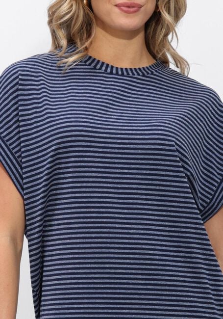 SUMMUM T-shirt TOP TWO TONE LUREX STRIPE en bleu - large