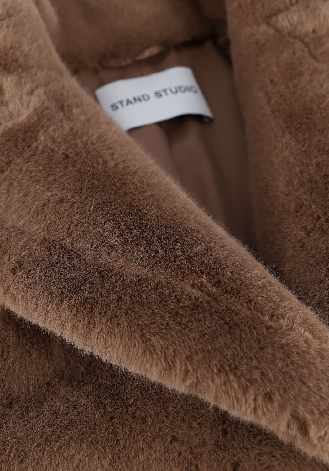 Bruine STAND STUDIO Faux fur jas MARIA COAT SOFT - large