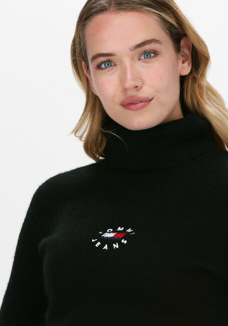 Zwarte TOMMY JEANS Coltrui TJW TINY TOMMY 2 RIB TURTLENEC - large