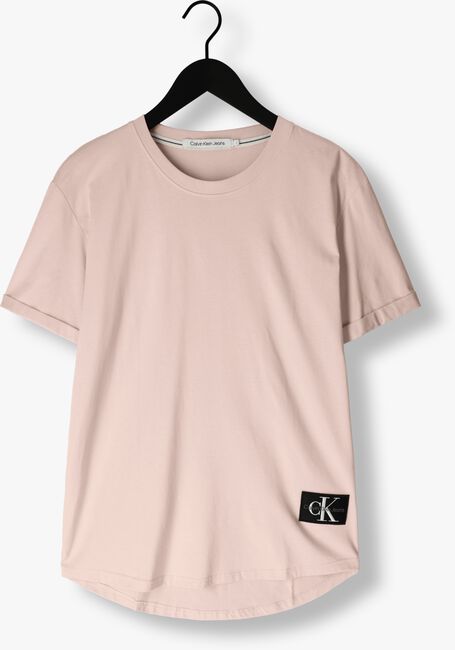CALVIN KLEIN T-shirt BADGE TURN UP SLEEVE Rose clair - large