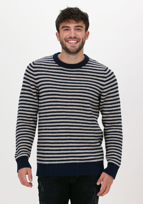 SELECTED HOMME Pull SLHDAVIS LS KNIT CREW NECK U Bleu foncé - large