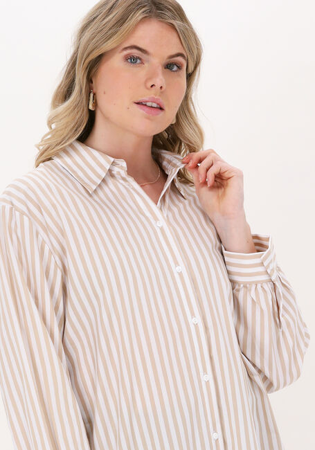 OBJECT Mini robe OBJANNIS L/S SHIRT en beige - large
