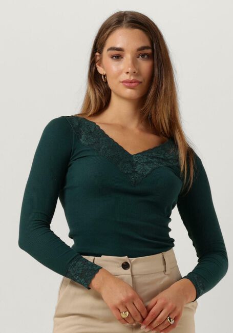 ROSEMUNDE Haut ORGANIC T-SHIRT LACE Vert foncé - large