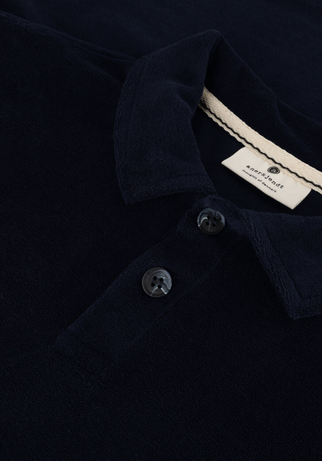 ANERKJENDT Polo AKKIKKI S/S FROTTE POLO TEE Bleu fonc&eacute; - large